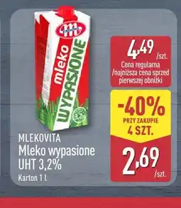 ALDI Mleko UHT wypasione Mlekovita 3,2% oferta