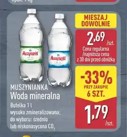 ALDI Woda mineralna gazowana Muszynianka średnionasycona CO2 oferta