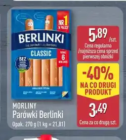 ALDI Parówki Berlinki Morliny oferta