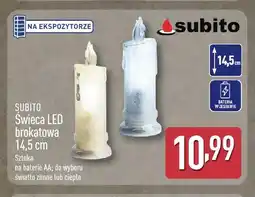 ALDI Świeca LED brokatowa 14,5 cm Subito oferta