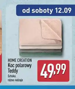 ALDI Koc polarowy Teddy Home Creation oferta