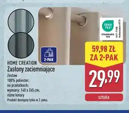 ALDI Zasłony zaciemniające 2-pak 140x245 cm Home Creation oferta