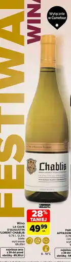 Carrefour Wino LA CAVE D'AUGUSTIN FLORENT CHABLIS oferta