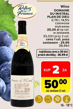 Carrefour Wino DOMAINE DU MISTRAL PLAN DE DIEU oferta