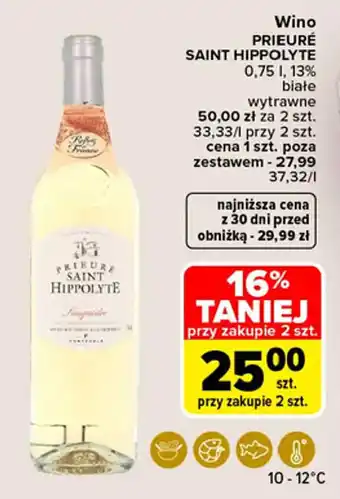 Carrefour Wino Prieuré Saint Hippolyte oferta