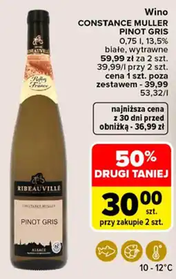 Carrefour Wino CONSTANCE MULLER PINOT GRIS oferta