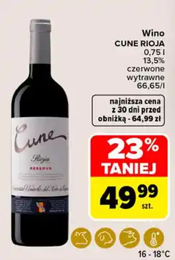 Carrefour Wino CUNE RIOJA oferta