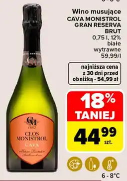 Carrefour Wino musujące CAVA MONISTROL GRAN RESERVA BRUT oferta