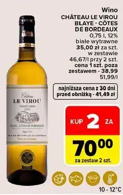Carrefour Wino Chateau Le Virou Blaye Cotes De Bordeaux oferta