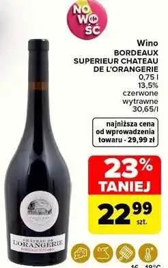 Carrefour Wino wytrawne Chateau De L'orangerie oferta
