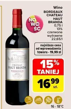 Carrefour Wino Chateau Haut Branda oferta