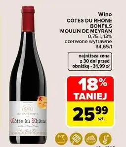 Carrefour Wino czerwone wytrawne Cotes Du Rhone oferta