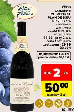 Carrefour Wino Plan De Dieu Cotes Du Rhone Villages 2013 oferta