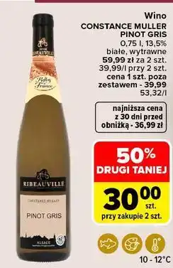 Carrefour Wino Ribeauville Muller Pinot Gris oferta