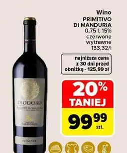 Carrefour Wino Diodoro Primitivo Di Manduria oferta