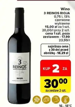 Carrefour Wino 3 Reinos Reserva Rioja oferta