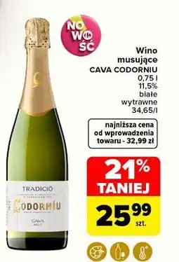 Carrefour Wino białe wytrawne Tradicio Cava Codorniu oferta