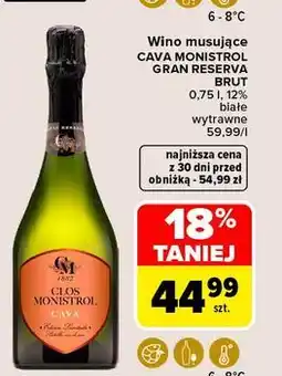 Carrefour Wino Clos Monistrol Cava Brut Nature oferta