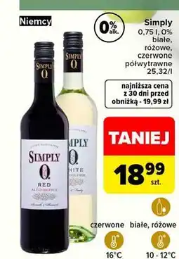 Carrefour Wino różowe półwytrawne Simply (Wino) oferta