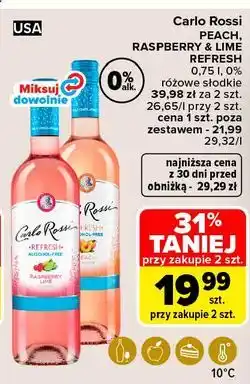 Carrefour Wino 0% Carlo Rossi Refresh Raspberry&Lime oferta
