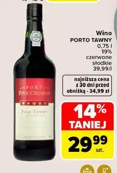 Carrefour Wino Porto Tawny Five Crowns oferta
