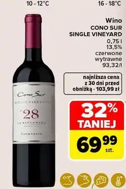 Carrefour Wino Cono Sur Single Vineyard Carmenere 28 oferta