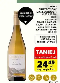 Carrefour Wino białe wytrawne Fitzroy Bay oferta