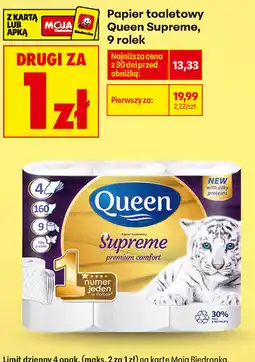 Biedronka Papier toaletowy Queen Supreme, 9 rolek oferta