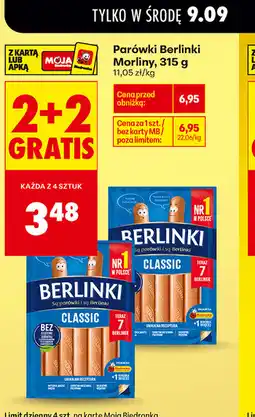 Biedronka Parówki Berlinki Morliny oferta