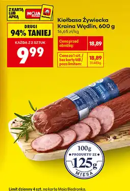 Biedronka Kiełbasa Żywiecka Kraina Wędlin oferta