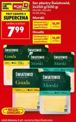 Biedronka Ser plastry Światowid Gouda, Morski oferta