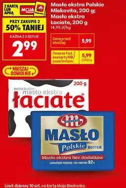 Biedronka Masło ekstra Polskie Mlekovita, 200 g Masło ekstra Łaciate oferta