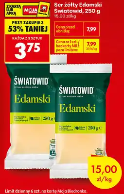 Biedronka Ser żółty Edamski Światowid oferta