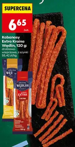 Biedronka Kabanosy Extra Kraina Wędlin, 120 g: drobiowo-wieprzowe, z szynki oferta