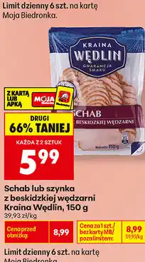 Biedronka Schab lub szynka z beskidzkiej wędzarni Kraina Wędlin oferta