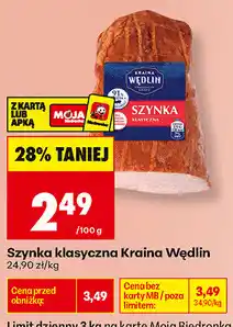 Biedronka Szynka klasyczna Kraina Wędlin oferta