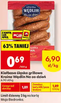 Biedronka Kiełbasa śląska grillowa Kraina Wędlin Na co dzień oferta