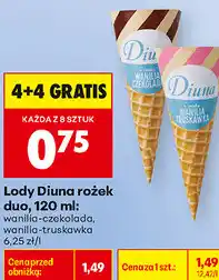 Biedronka Lody Diuna rożek duo oferta