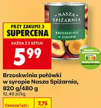 Biedronka Brzoskwinie połówki w syropie Nasza Spiżarnia oferta