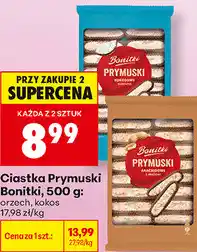 Biedronka Ciastka Prymuski Bonitki, 500 g: orzech, kokos oferta