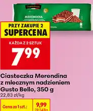 Biedronka Ciasteczka Merendina z mlecznym nadzieniem Gusto Bello oferta