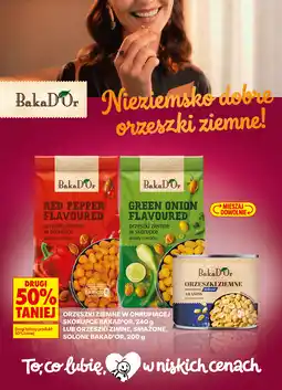 Biedronka Orzeszki ziemne BakaD'Or w chrupiącej skorupce lub orzeszki ziemne smażone, solone BakaD'Or oferta