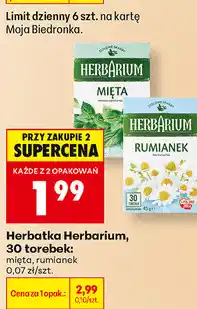 Biedronka Herbatka Herbarium, 30 torebek (mięta, rumianek) oferta