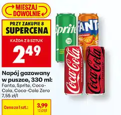 Biedronka Napój gazowany w puszce Fanta, Sprite, Coca-Cola, Coca-Cola Zero oferta