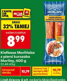 Biedronka Kiełbasa Morlińska z piersi kurczaka Morliny oferta