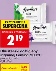 Biedronka Chusteczki do higieny intymnej Femina, 20 szt oferta