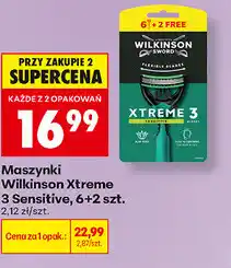 Biedronka Maszynki Wilkinson Xtreme 3 Sensitive, 6+2 szt oferta