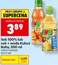 Biedronka Sok 100% lub sok + woda Kubuś Baby oferta