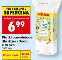 Biedronka Płatki bawełniane dla dzieci Dada, 100 szt oferta