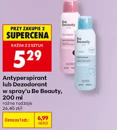 Biedronka Antyperspirant lub Dezodorant w spray'u Be Beauty oferta